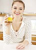 Woman having a glass of juice