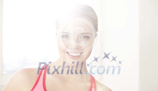 Female smiling in sun Female smiling in sun