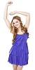Woman in a blue dress dancing