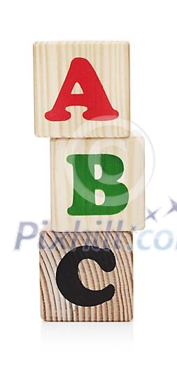 Wooden cubes with letters on them Wooden cubes with letters on them