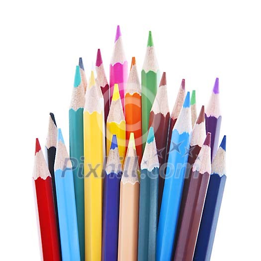Coulourful pencils in the bunch Coulourful pencils in the bunch