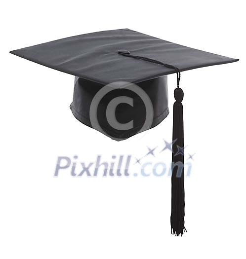Isolated black graduate cap Isolated black graduate cap