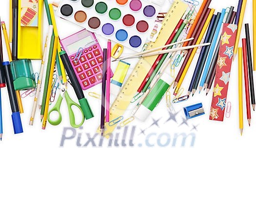 Isolated school supplies Isolated school supplies