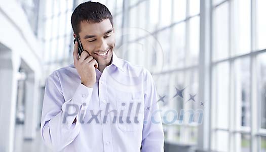 Man with a mobile phone Man with a mobile phone