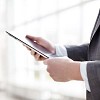 Businessman holding a tablet computer