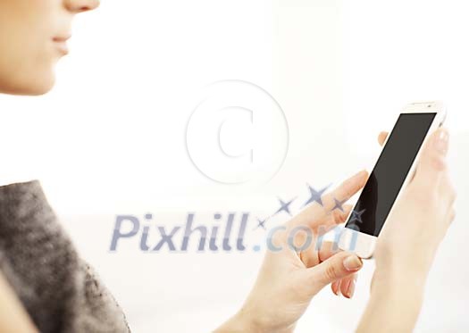 Female with a smartphone Female with a smartphone