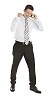 Isolated businessman on the phone