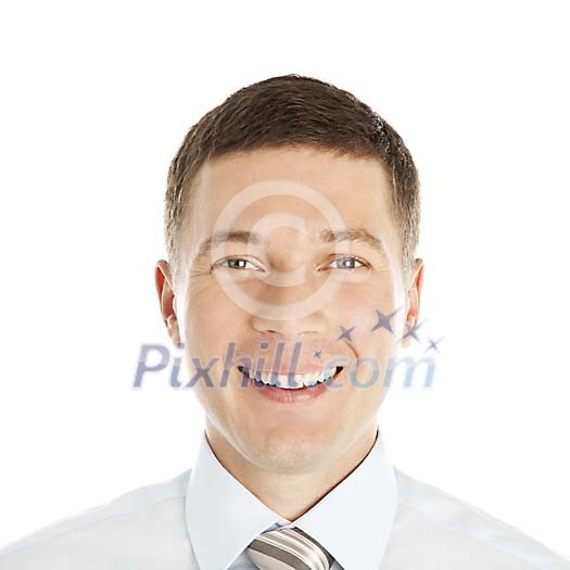 Isolated smiling businessmans face Isolated smiling businessmans face