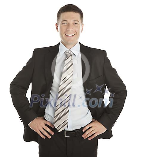 Isolated businessman smiling Isolated businessman smiling