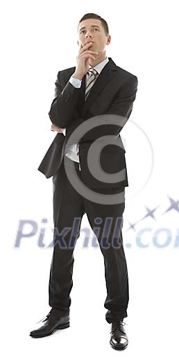 Isolated businessman thinking Isolated businessman thinking