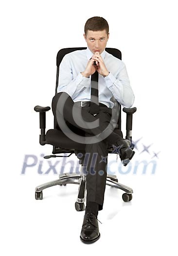 Isolated businessman sitting on the chair Isolated businessman sitting on the chair