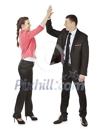 Isolated successful business partners Isolated successful business partners