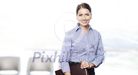 Happy businesswoman smiling Happy businesswoman smiling