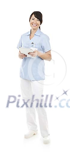 Isolated smiling nurse Isolated smiling nurse