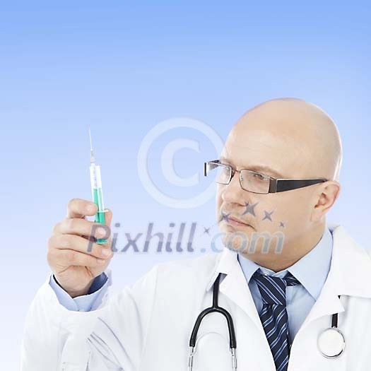 Male doctor with a syringe Male doctor with a syringe