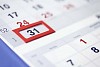 End of the month marked in the calendar