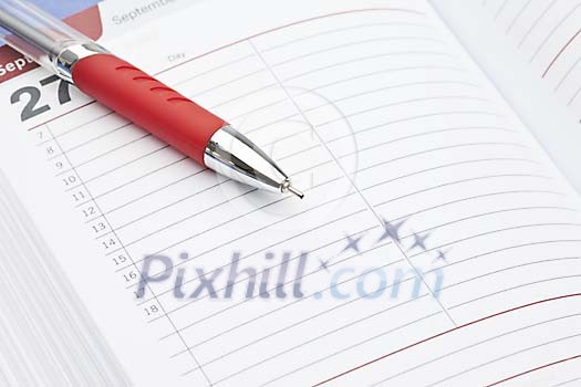 Empty calendar with a pen Empty calendar with a pen