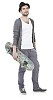 Isolated man with a skateboard