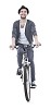 Isolated man on the bicycle