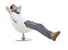 Isolated man sitting on the chair