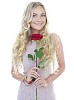 Isolated woman with a single rose