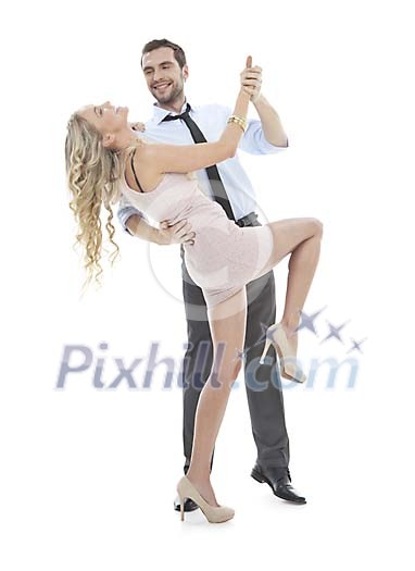 Isolated couple dancing Isolated couple dancing