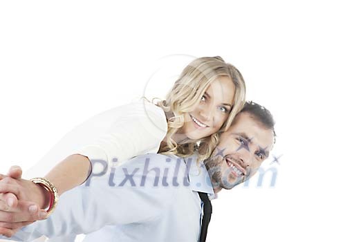 Isolated man and woman Isolated man and woman