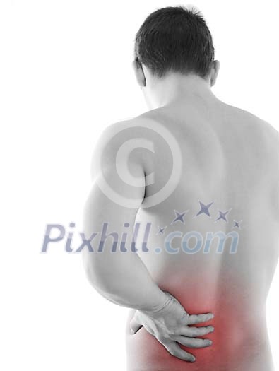 Man holding his sore back Man holding his sore back