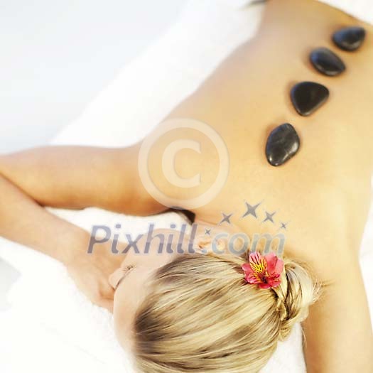 Woman enjoying spa treatments Woman enjoying spa treatments