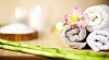 Towels with a flower and bamboo