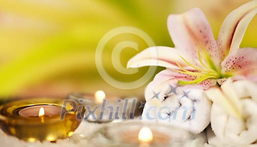 Candles with a lily Candles with a lily