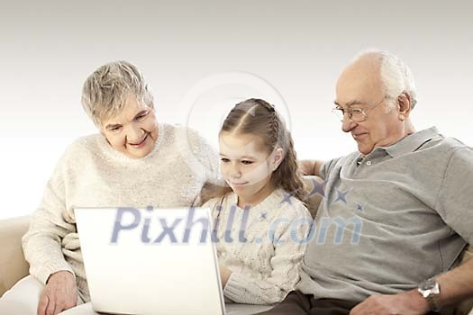 Grandparents with their grandchild Grandparents with their grandchild