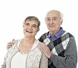 Smiling older couple