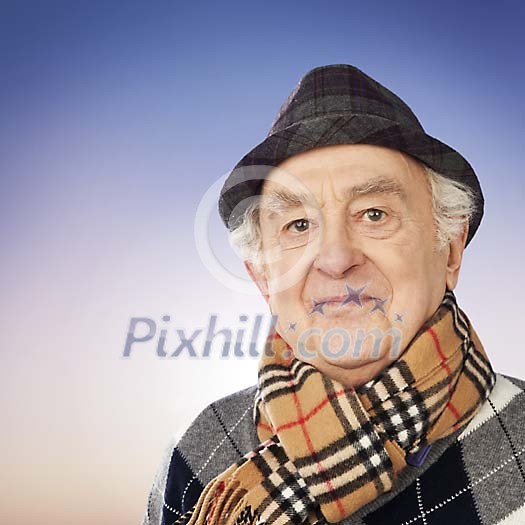 Older man dressed to go outside Older man dressed to go outside