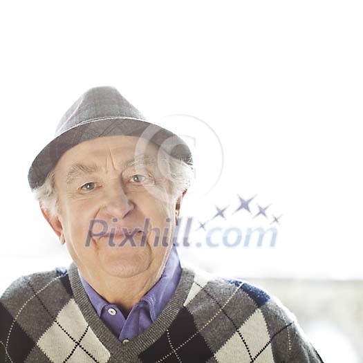 Senior male with a hat Senior male with a hat
