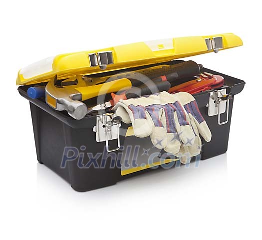 Isolated toolbox with tools