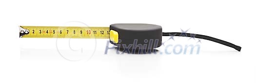Isolated measuring tape on the side Isolated measuring tape on the side
