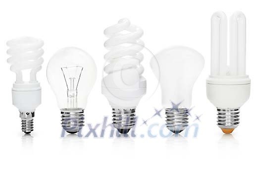 Isolated variation of light bulbs Isolated variation of light bulbs