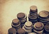 Old coins in stacks