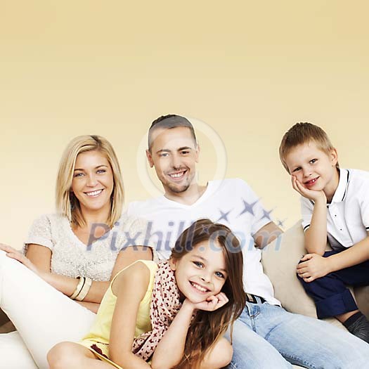 Happy family smiling together Happy family smiling together