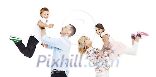Parents lifting up their children Parents lifting up their children