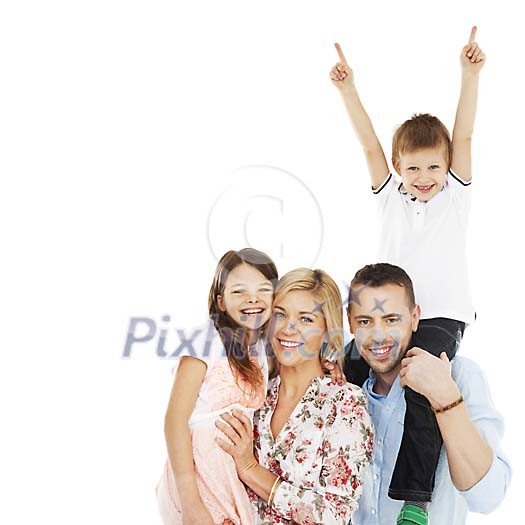 Smiling family of four Smiling family of four