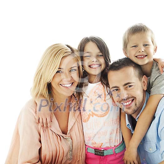 Smiling family of four Smiling family of four