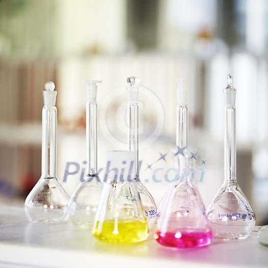 Measuring glasses in the laboratory Measuring glasses in the laboratory