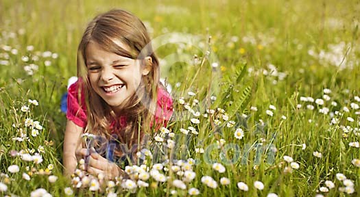 Girl smiling on the meadow Girl smiling on the meadow