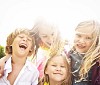 Boy and girls having fun outside