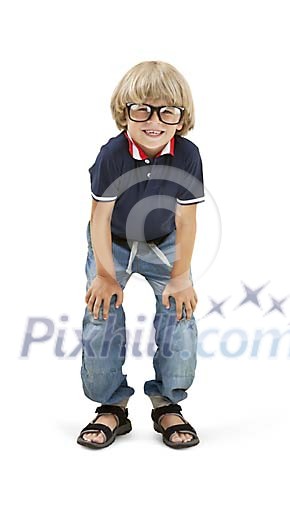 Isolated boy with eyeglasses Isolated boy with eyeglasses