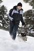 Father sledging with his son