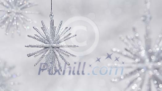 Silver christmas decorations background Silver christmas decorations background