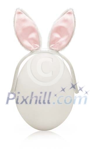 Isolated egg with bunny ears Isolated egg with bunny ears